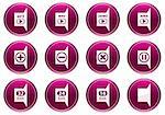 Gadget icons set. White - purple palette. Vector illustration.