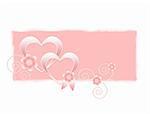 Wedding banner with hearts on grunge backgrond