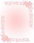 Pink stationery with flowers and floral elements