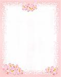 Pink and whiter stationery with flowers and floral elements