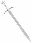 Steel sword of the barbarian on a white background - a vector