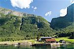 A small mountain farm in Sognefjord, Norway.