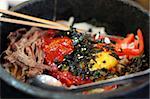 Traditional Korean cusine bimbimbap dish of mixed rice