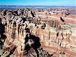 Rugged rock formations in Utah Canyonlands.