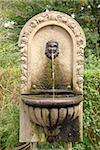 Fountain figure with water running out of its mouth