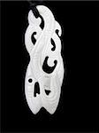 Maori Bone carving isolated with clipping path