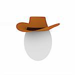 Isolated egg in cowboy hat