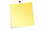 Pinned yellow memo note