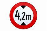 a traffic sign for 4,2 m altitude limitation