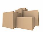 3d rendered illustration of some big boxes