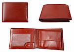 Brown  leather wallet isolated on white