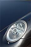 Grey sport car headlight
