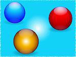 A vector representing a 3 glass balls