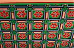 Colorful background ceiling of Korean Place back in Joseon Dynasty- now display in korea national museum