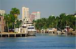 Waterfront homes and boat docks in Fort Lauderdale