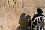 Orthodox Jew praying at the Wailing Wall Jerusalem Israel