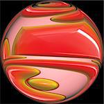 Computer generated illustration of artistic blown glass orb