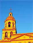 Bell tower of Convento de la Cruz (Convent of the Cross) in the colonial city of Queretaro, Mexico.