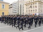 Future army officers marching during a military parade