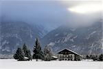 A hut in Austria in the winter