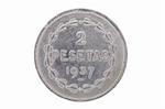 Old two pesetas coin from the Euzcadi government (Spain)