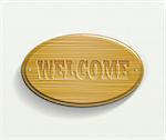 wooden plate with welcome text