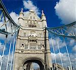 Historic Tower Bridge, over the Thames River, London, England.