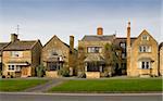 Town houses on the  high street broadway cotswolds worcestershire uk.