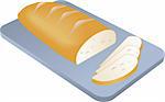 Sliced baked bread, isometric illustration