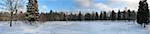 russian winter wild landscape. wide panoramic view