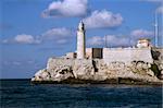 A view of el Morro lighthouse in Havana bay