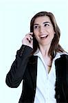 Portrait of a happy businesswoman talking on her mobile phone