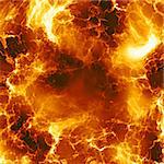 Closeup of fireball and explosive flame