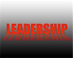 Leadership 3D Text with reflection in a gradient background