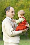 father and son outdoor portrait