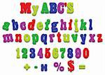 Vector fridge magnet alphabet spelling letters vector illustration