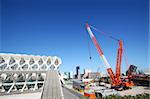 new construction site over blue sky of Valencia
