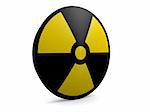 3d rendered illustration of a yellow and black radioactive sign