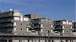 Grey terraced houses and subway tracks from Hamburg, Germany