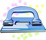 Illustration of a blue coloured paper punch