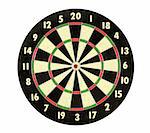 Dart board isolated in white