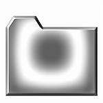 3d silver folder isolated in white