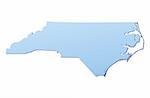 North Carolina(USA) map filled with light blue gradient. High resolution. Mercator projection.