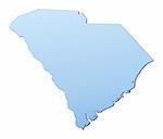 South Carolina(USA) map filled with light blue gradient. High resolution. Mercator projection.