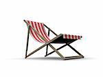 3d rendered illustration of a red and white deck chair