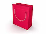 3d rendered illustration of a red shopping bag