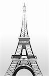 Illustration of eifel tower in black and white