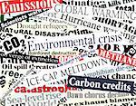 Editable vector illustration of newspaper headlines on an environmental theme