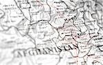 afghanistan map detail with focus on kabul (kabol)