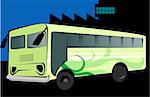 Illustration of a green transport bus